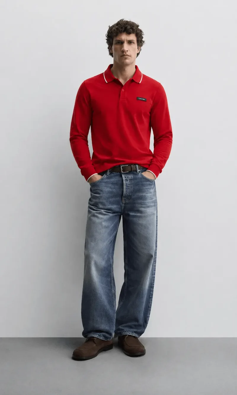 CELVIN KLEIN Red Full Sleeve T Shirt
