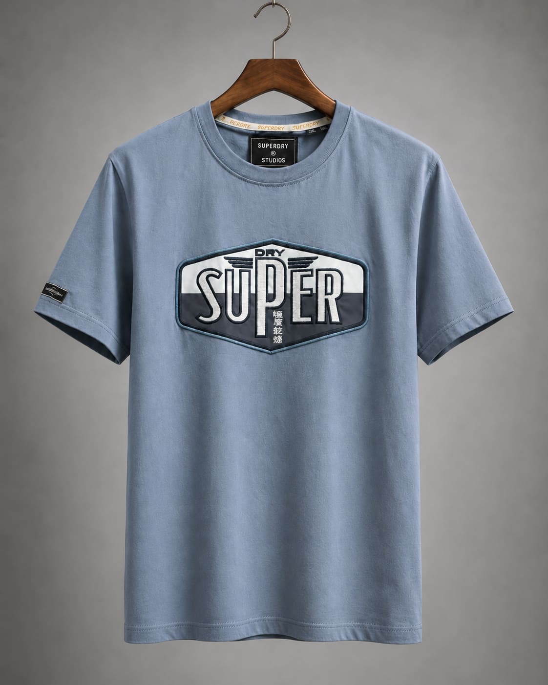 Superdry Powder Blue Applique T-Shirt - Image 4