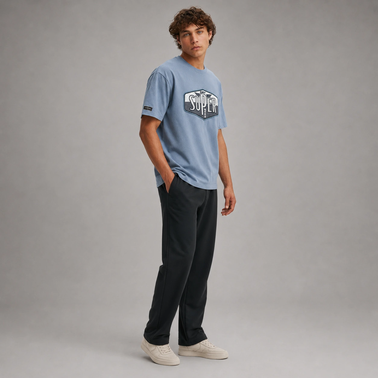 Superdry Powder Blue Applique T-Shirt - Image 2