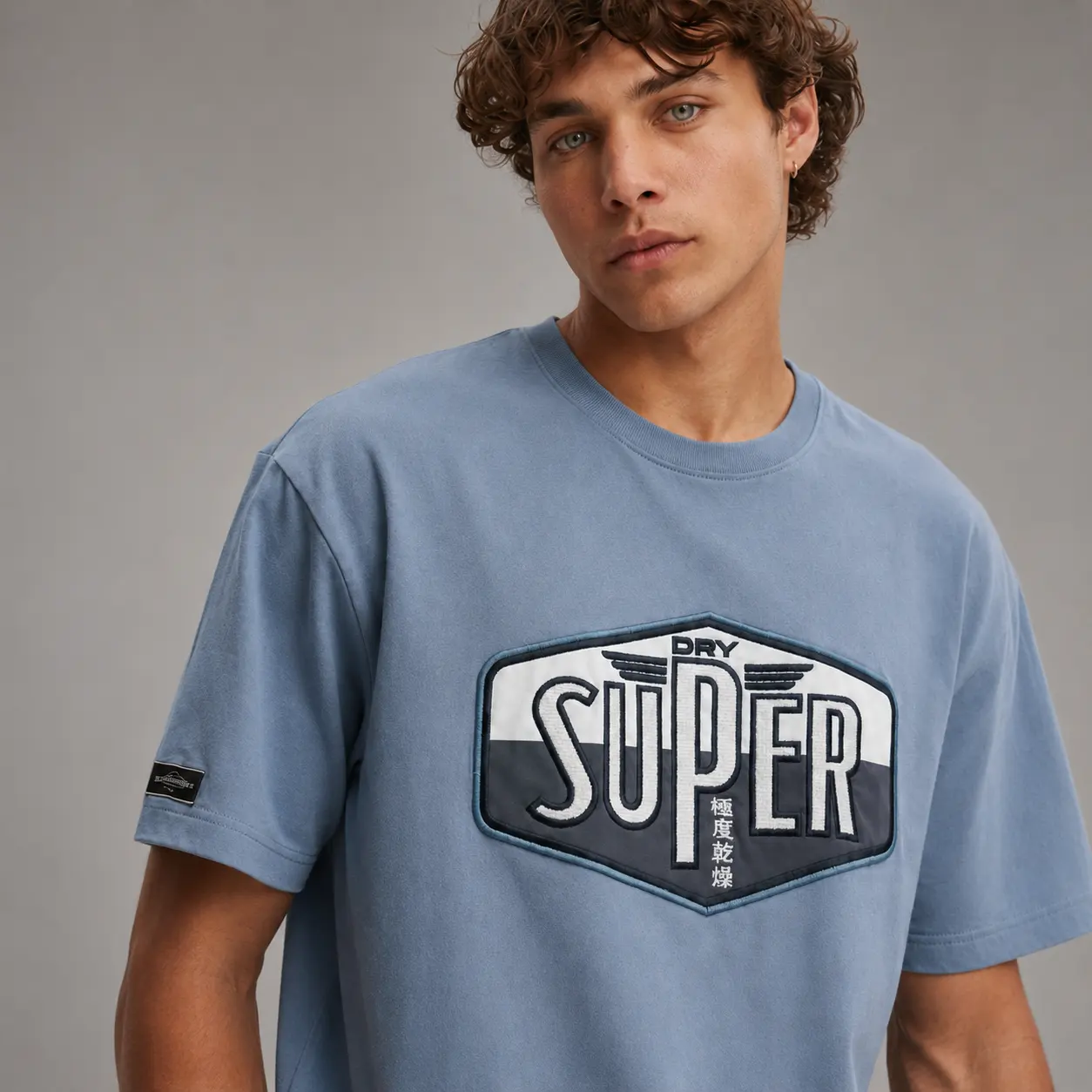 Superdry Powder Blue Applique T-Shirt - Image 3