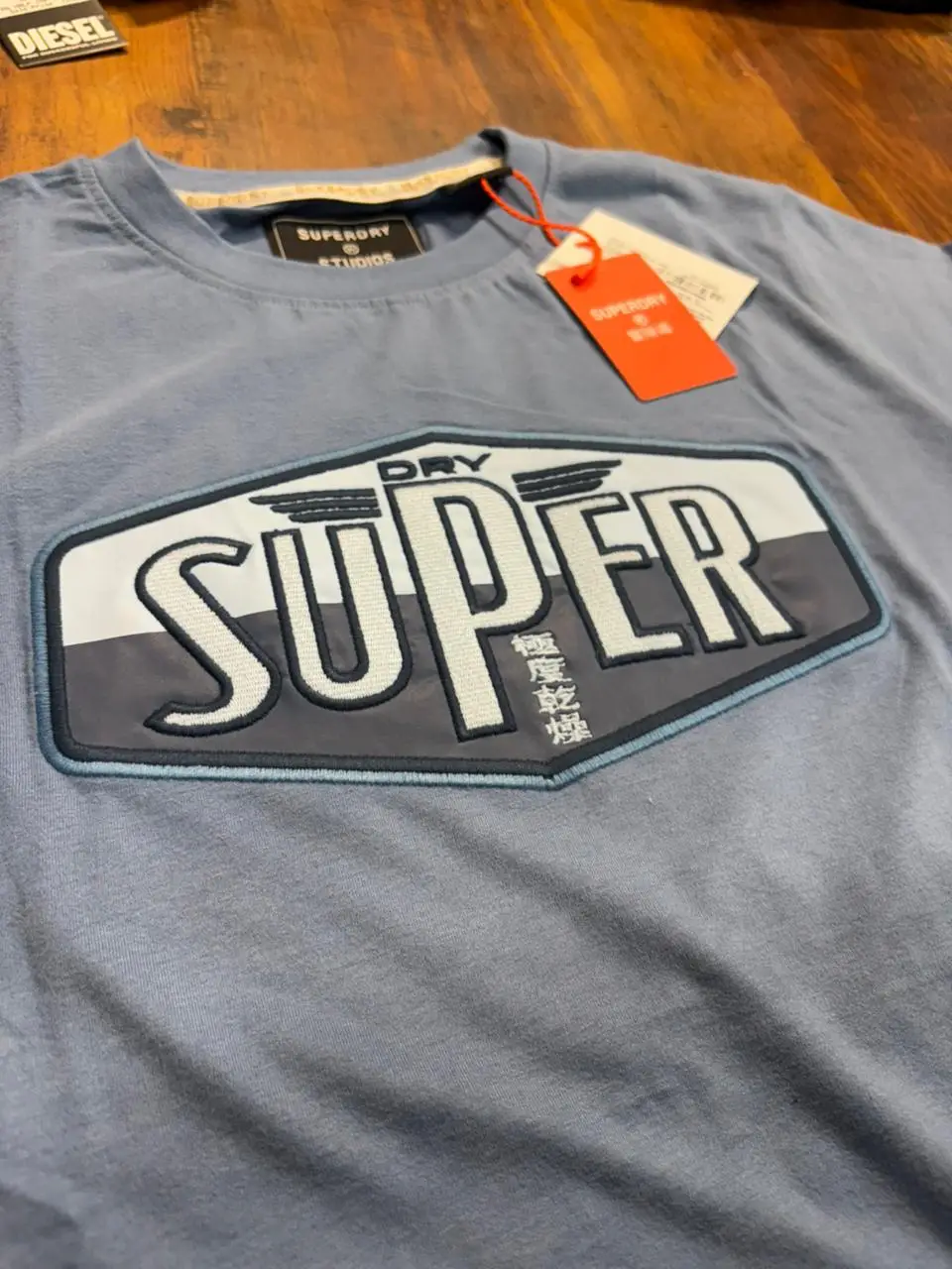 Superdry Powder Blue Applique T-Shirt - Image 5