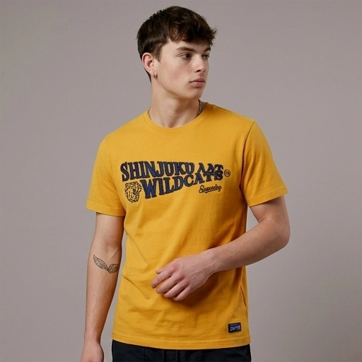 Superdry Vintage Shinjuku Wildcats Graphic T-Shirt - Mustard Yellow